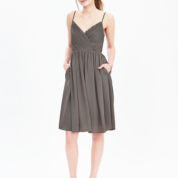 Banana Republic Dresses & Skirts - Banana Republic Strappy Solid Taupe Dress Sz 12
